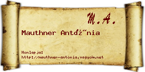 Mauthner Antónia névjegykártya