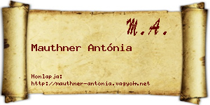 Mauthner Antónia névjegykártya